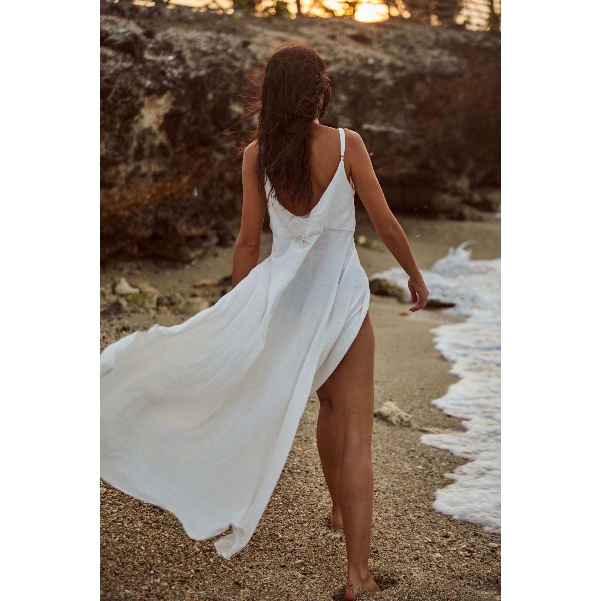 White Open Front Coverup Dress