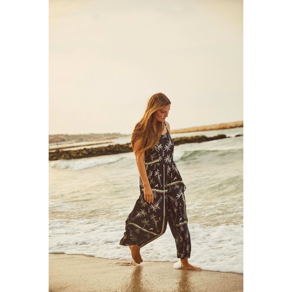 Palm Tree Print Jumpsuit