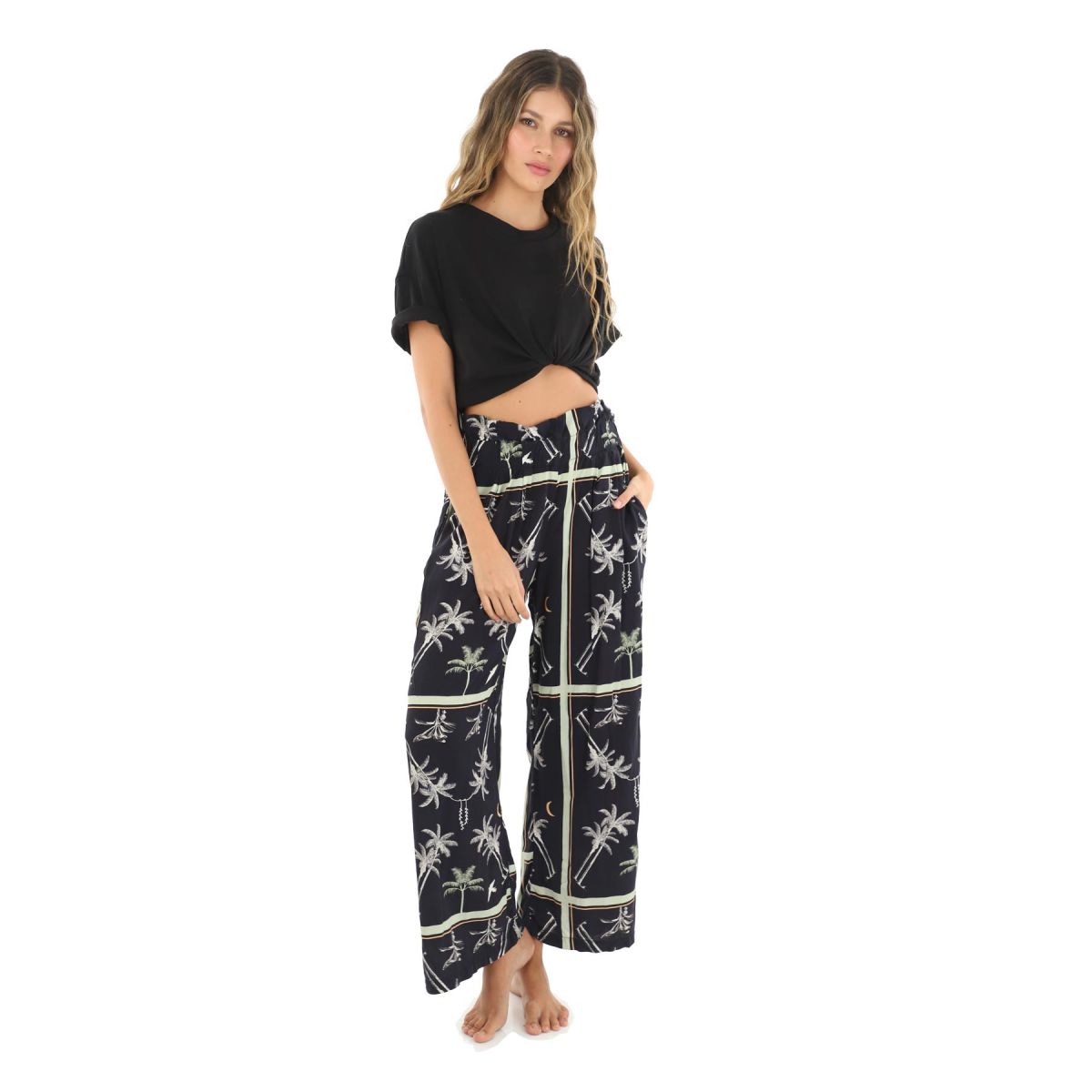 Printed Straight Leg Pants