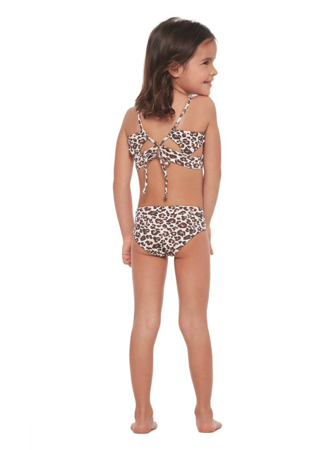 Kids cheetah print bikini set