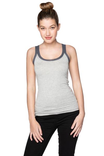 Tank Top With Mesh Trim