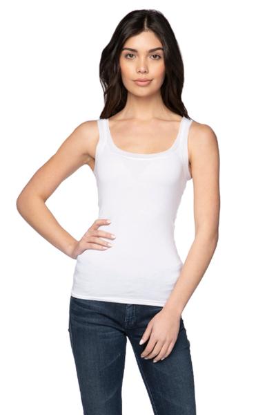 White tank top with mesh detail