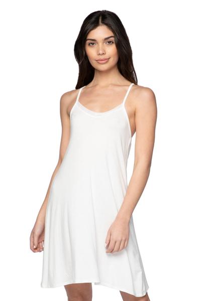 Ivory V-neck slip dress