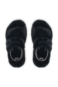 Fuzzy Black Slippers