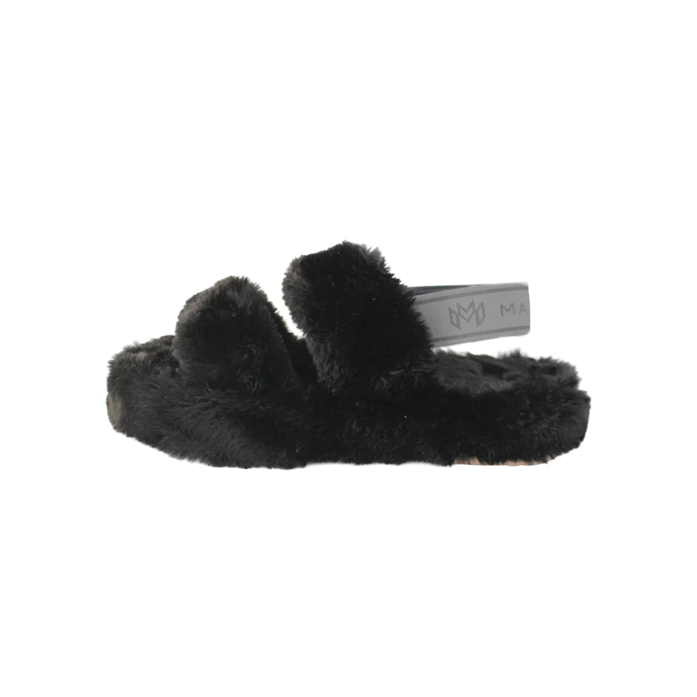 Fuzzy Black Slippers