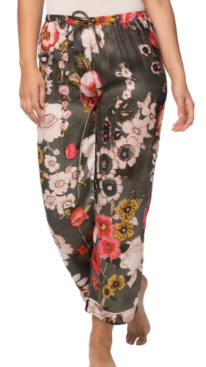 Olive Floral Print PJ Pant