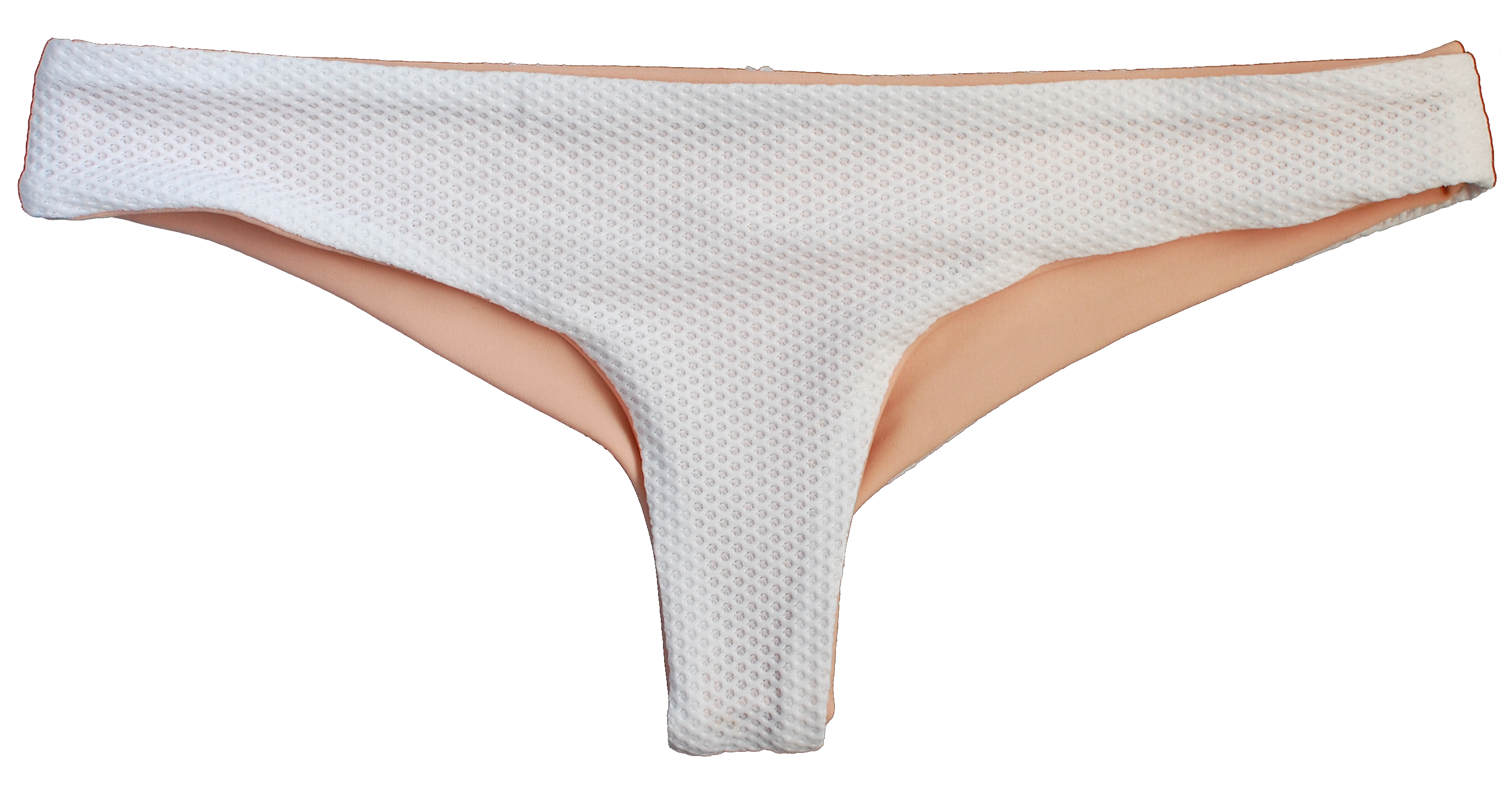 White textured low rise cheeky bottoms