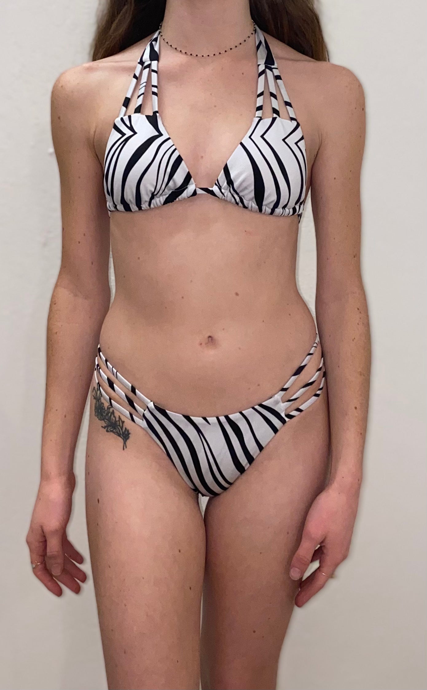 Strappy zebra bikini bottom 