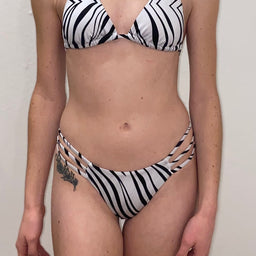 Strappy zebra bikini bottom 