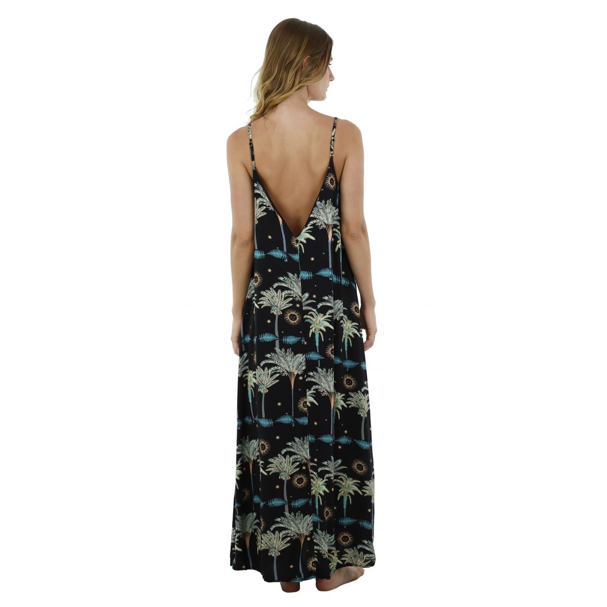 Palm Print Maxi Dress