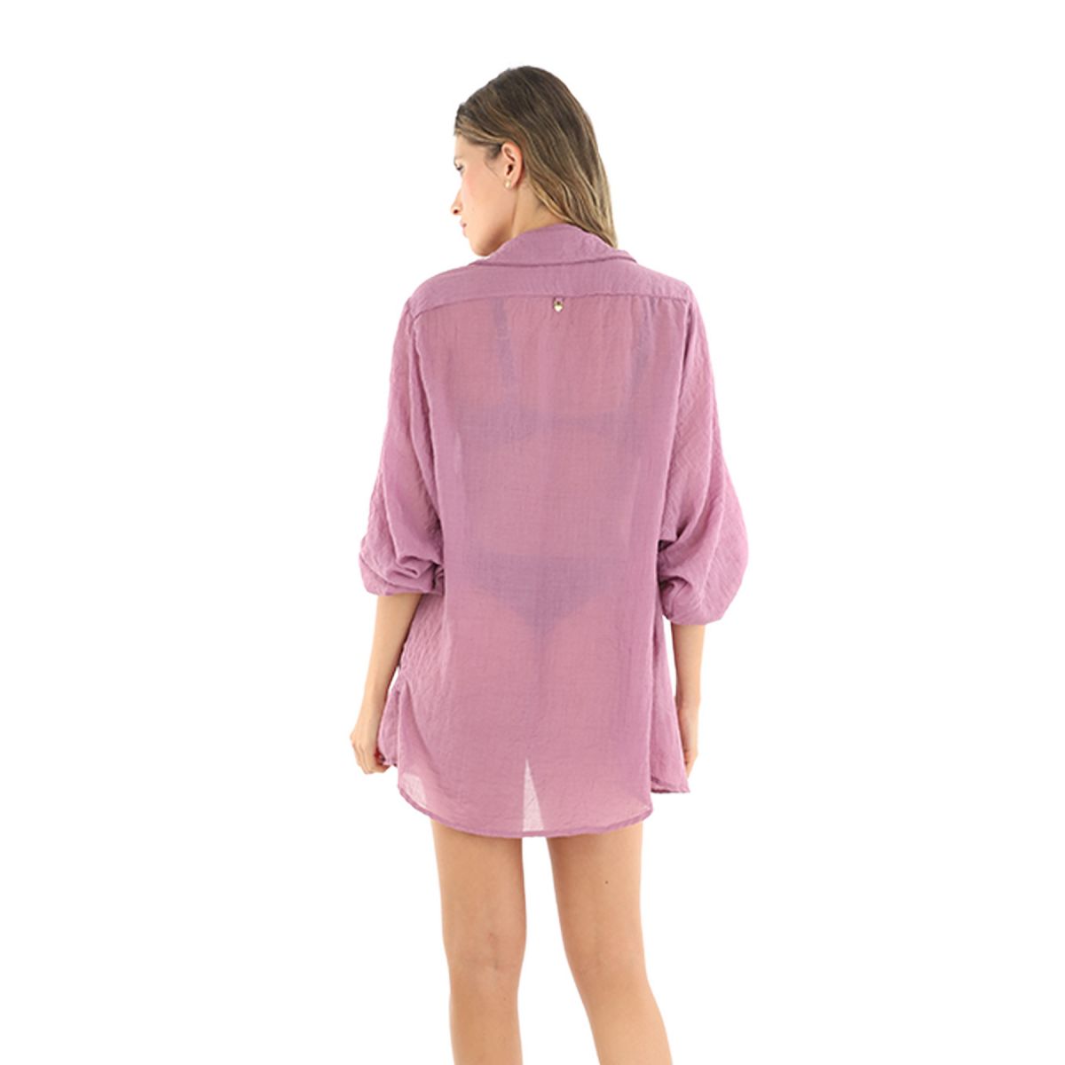 Violet Button Down Coverup Shirt