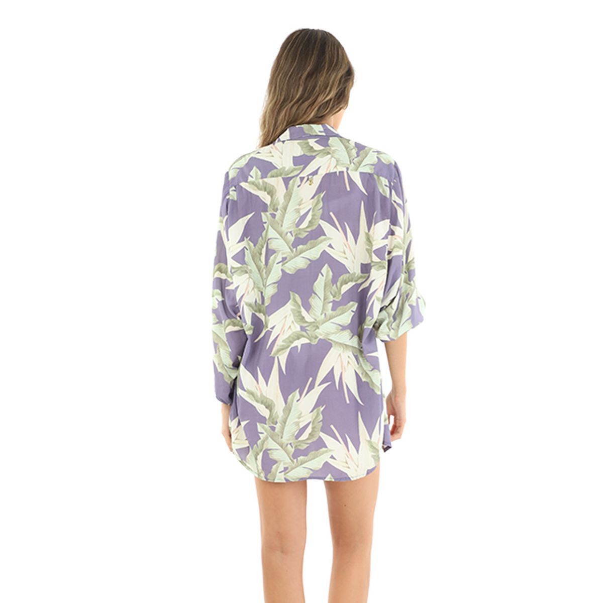 Tropical Print Button Up Shirt