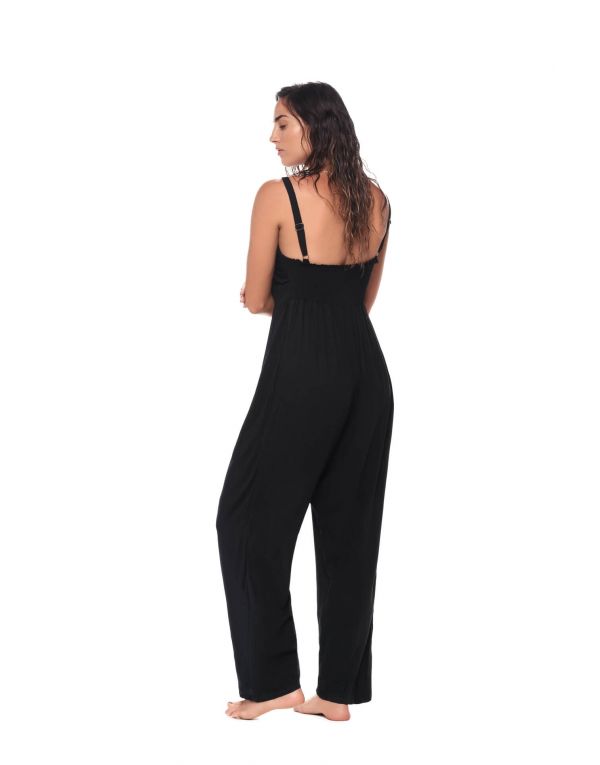 Black tie front Malai Jumpsuit