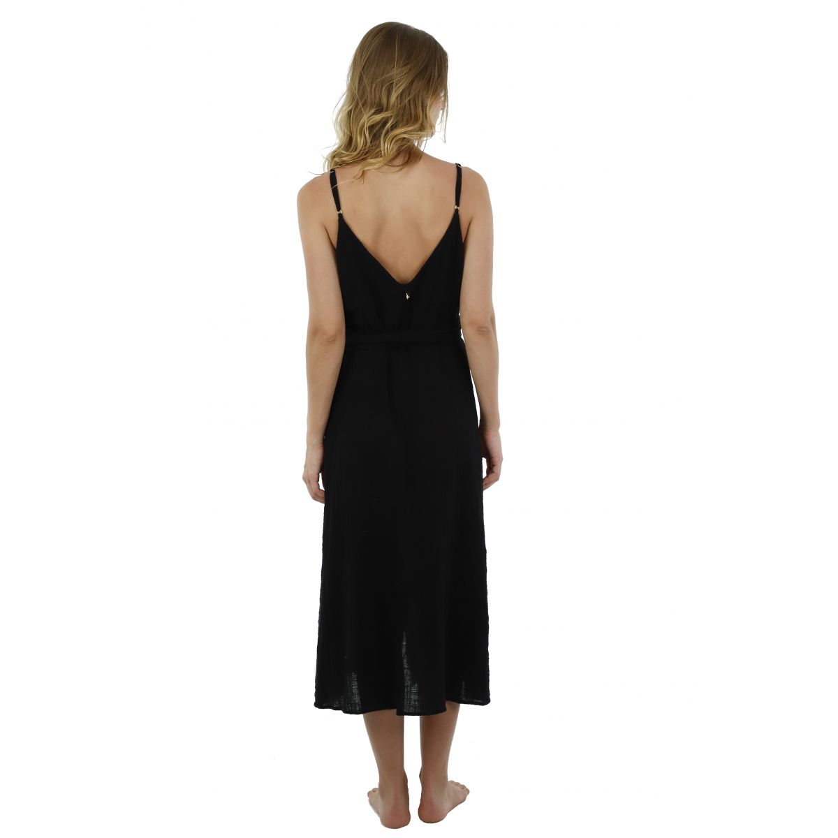 Black Cotton Beach Dress