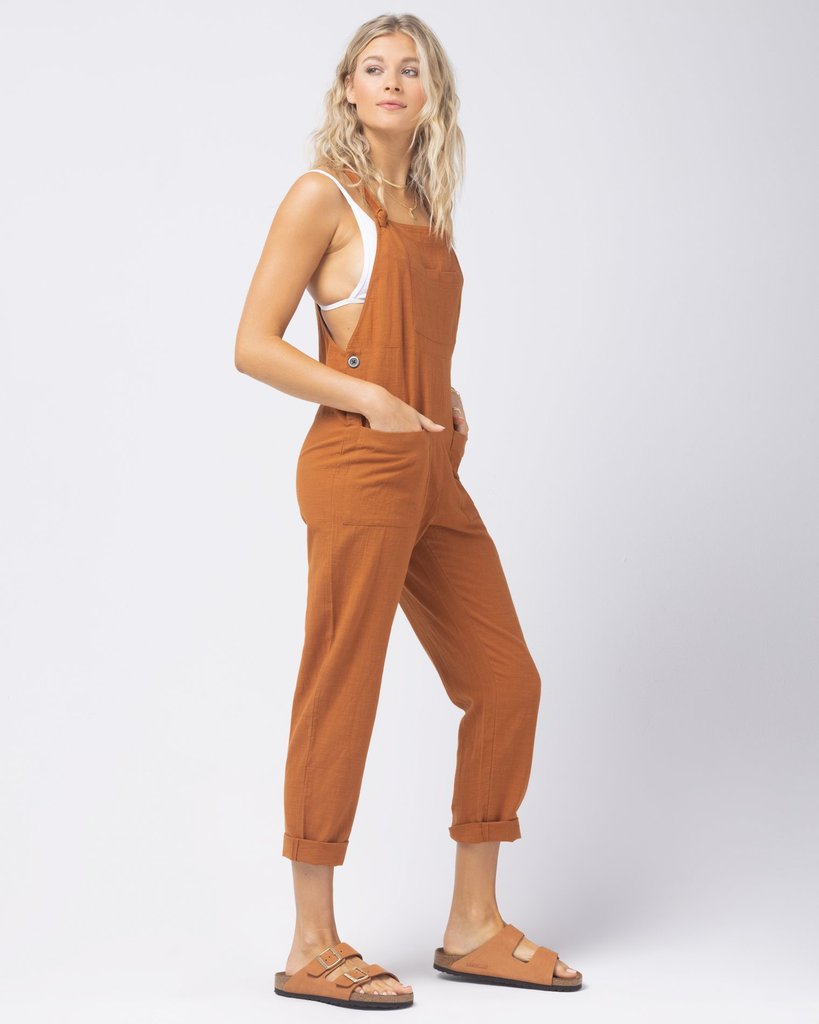 Burnt Orange Cotton Overalls