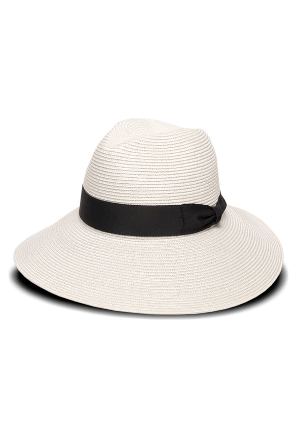 White Women's Hat With Black Band