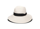 White Women's Hat With Black Band