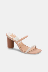 Heeled Leather Strap Sandals