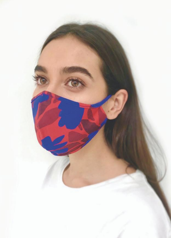 Red And Blue Face Mask