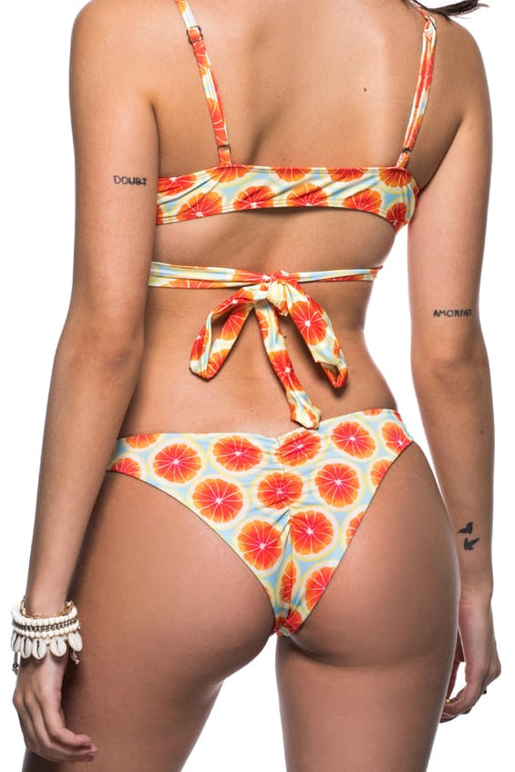 Citrus print Latin cut bikini bottoms