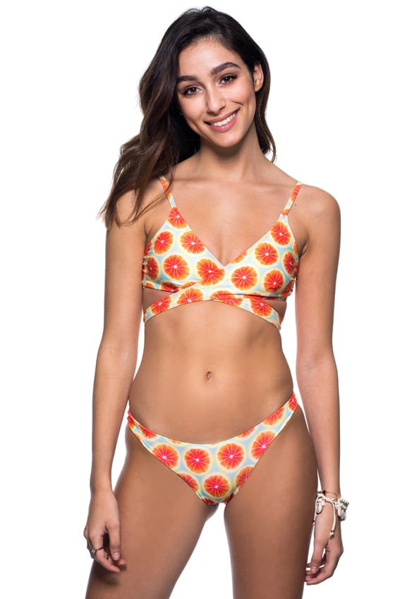 Citrus print Latin cut bikini bottoms