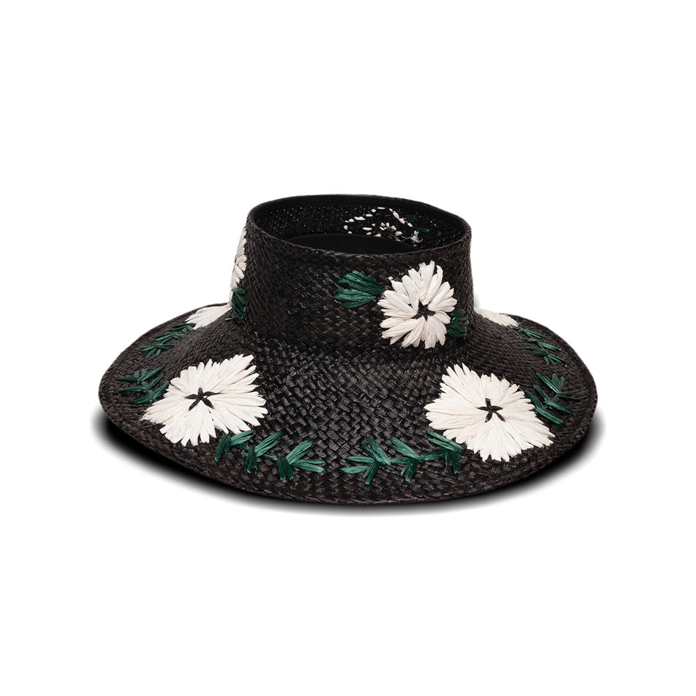 Black Hat With White Flowers