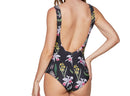 Plunging Floral Print One Piece