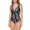 Plunging Floral Print One Piece