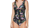 Plunging Floral Print One Piece