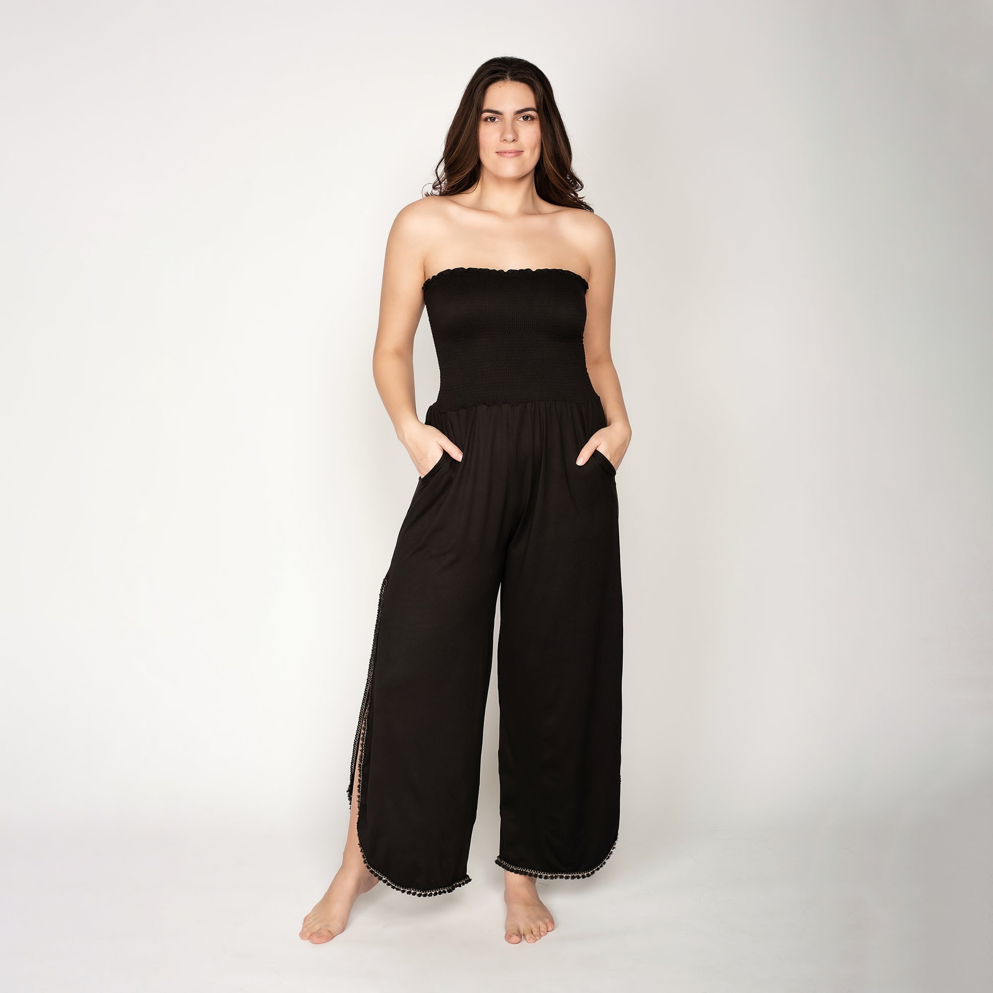 Black Beach Jumpsuit Coverup