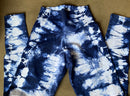 dark blue tie dye leggings