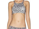 Leopard high neck racer back top