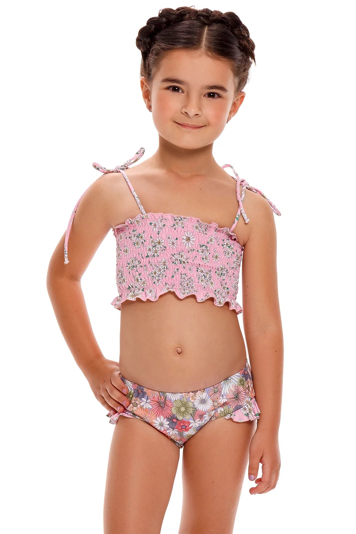 Pink Printed Kids Swim Set