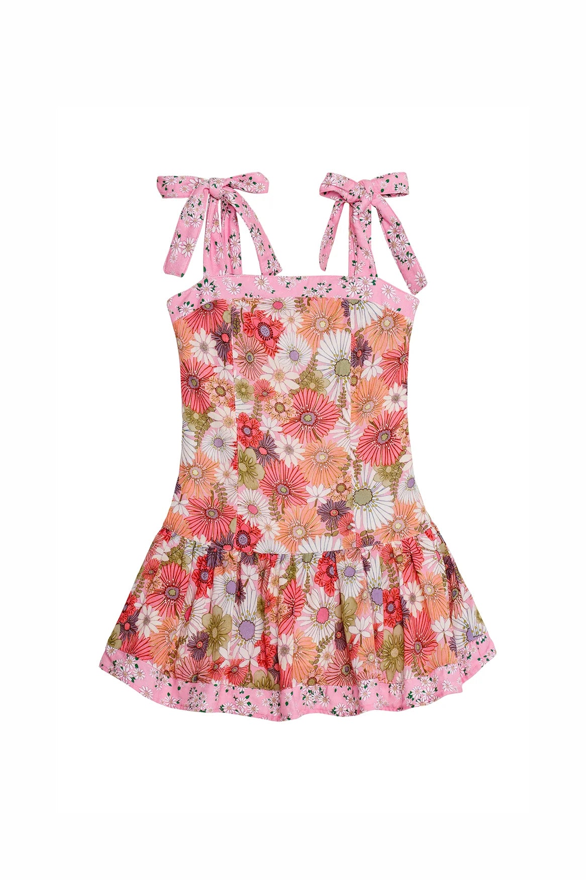 Pink Floral Print Kids Dress