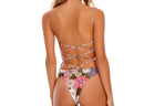 Bright Floral Print Cheeky One Piece