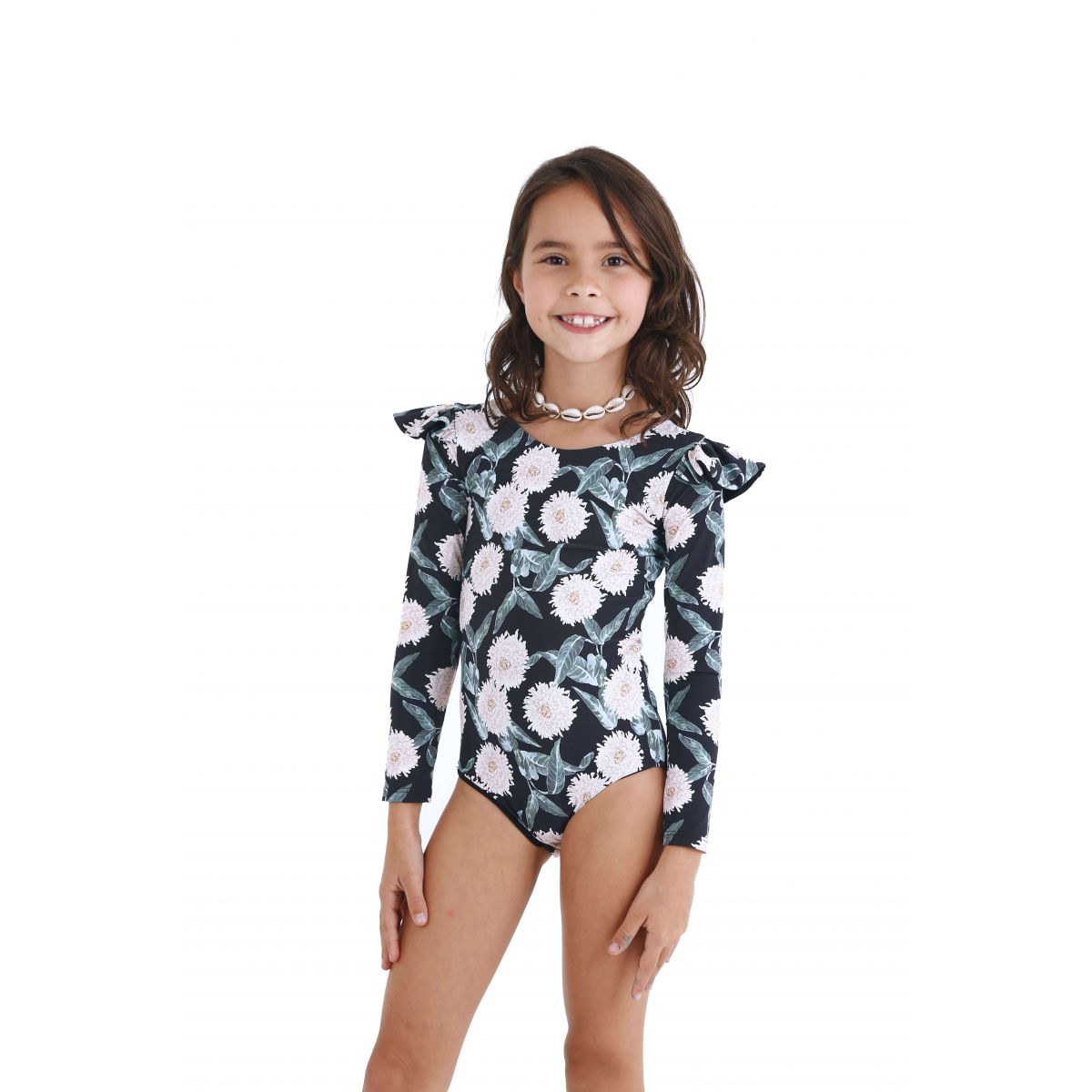 Kid's Long Sleeve Ruffled One Piece