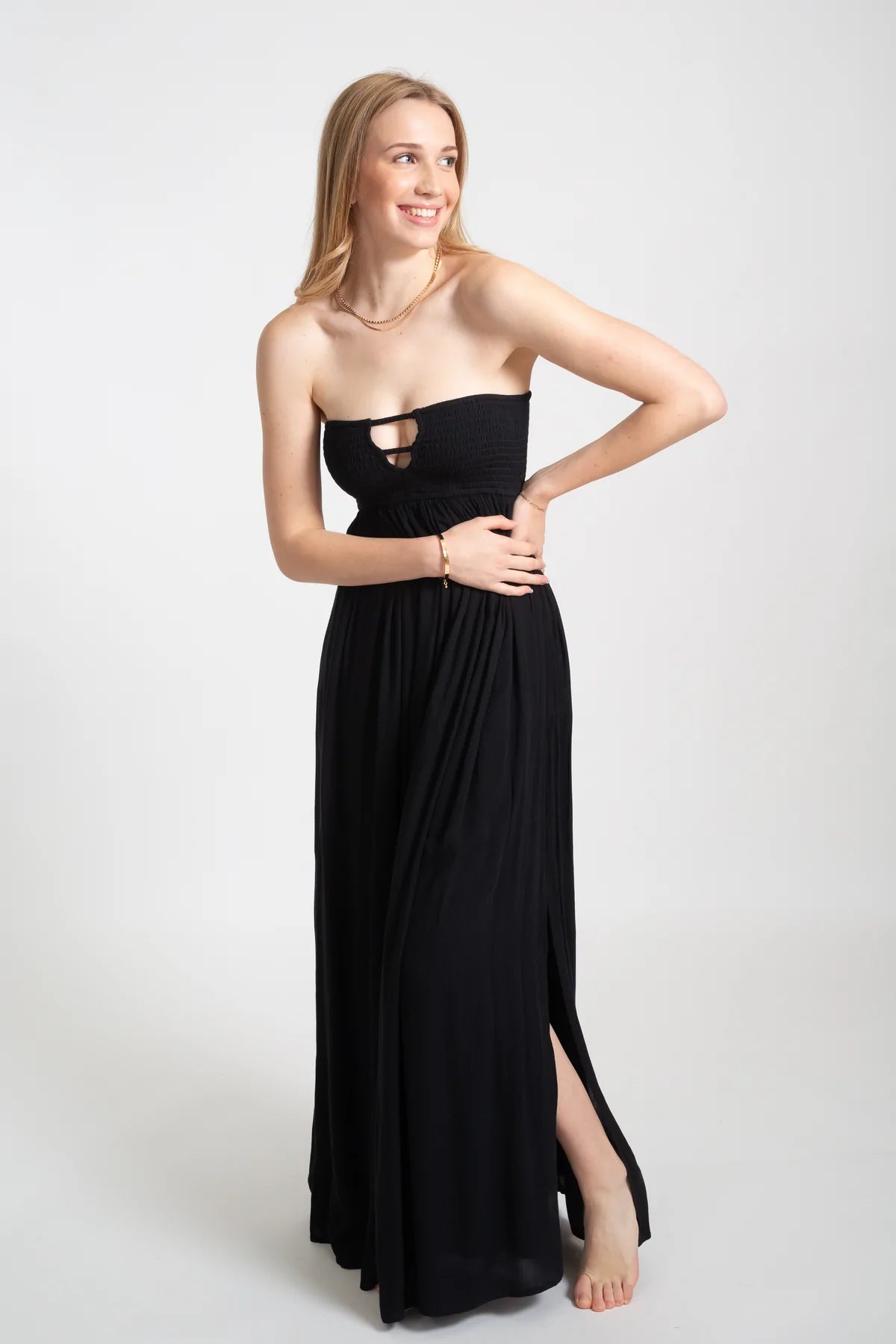 Strapless Black Bandeau Dress 