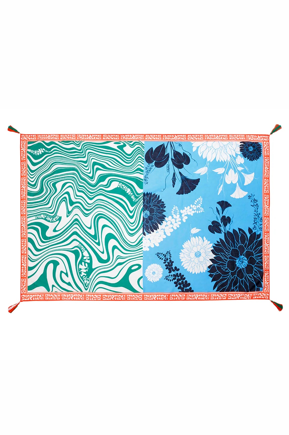Tasseled Bright Floral Print Sarong