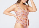 Floral Print Tie Front One Piece