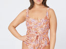 Floral Print Tie Front One Piece