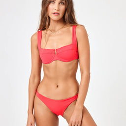 Cherry Red Underwire Support Bikini Top
