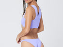 Ribbed Purple Seamless Bikini Bottom