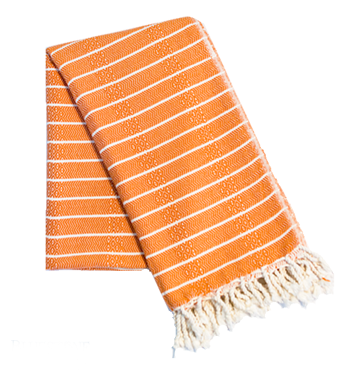Orange striped turkish towels
