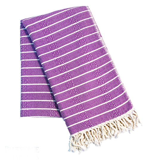 Purple striped turkish towel