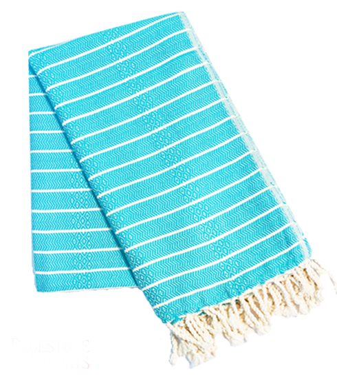 Light blue striped turkish towel