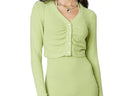 Soft Green Ribbed Women's Cardigan