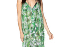 Leafy Green Print Maxi Coverup Dress