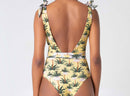 Tropical Print Belted One Piece 