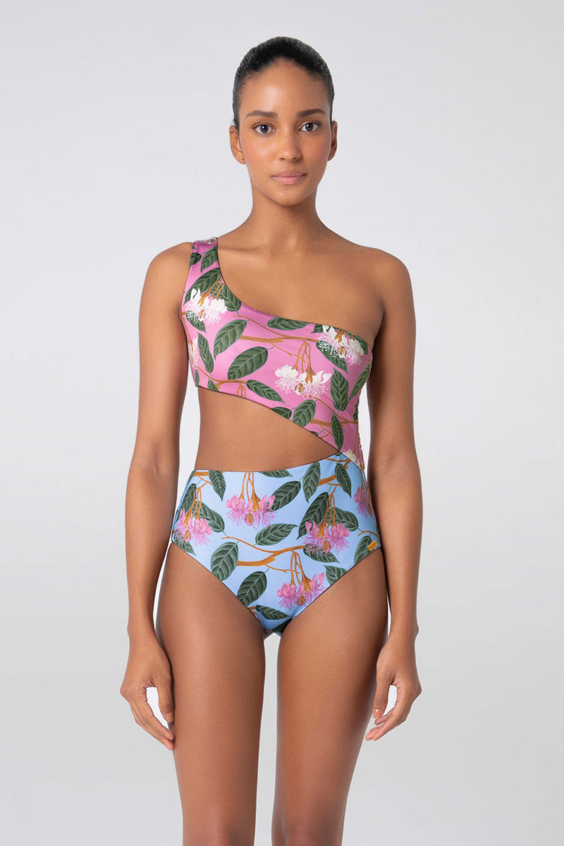 Bright Print One Shoulder Monokini