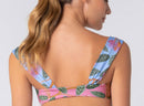 Printed Tie Front Bikini Top